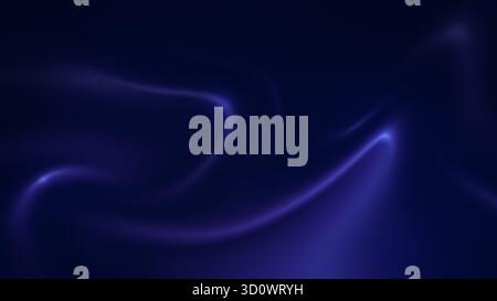Abstract flowing, liquid, wavy, curved and glowing blue shapes on dark blue background. High resolution full frame blurry and dynamic background. Stock Photo