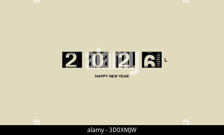 Gasoline Meter 2026, Creative Idea. Fuel Column, Concept. Counter 2025 Changes To 2026 On Beige Background. Happy New Year Stock Photo