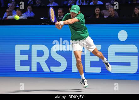 VIENNA, AUSTRIA - OCTOBER 25: Alex Molcan of Slovakia juggles his ...