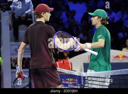 VIENNA, AUSTRIA - OCTOBER 25: Alex Molcan of Slovakia juggles his ...