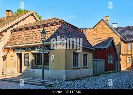 Oslo, Norway - September 8, 2025: Old street in Norwegian Museum of Cultural History (Norsk Folkemuseum) is regarded as world's oldest open air museum Stock Photo