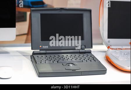 London, United Kingdom - August 13, 2022: Vintage Apple Macintosh computer displayed at the Science Museum in London Stock Photo