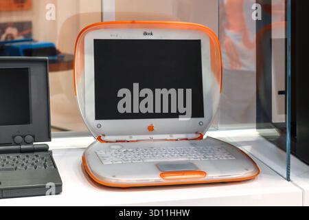 London, United Kingdom - August 13, 2022: Vintage Apple Macintosh computer displayed at the Science Museum in London Stock Photo