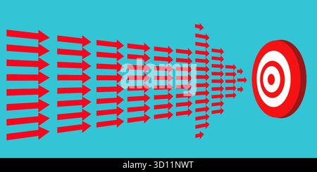 Arrows are headed for their target. Stock Vector