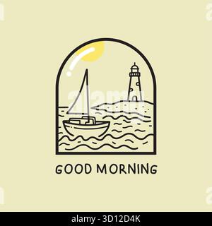 sailing boat doodle vector set Stock Vector