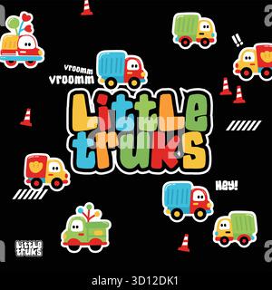 Car and Bus Design Pattern Set Stock Vector