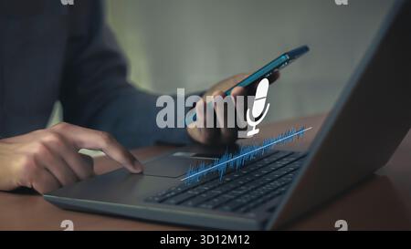 Interacting with an AI chatbot interface on a laptop, digital, artificial intelligence, virtual assistants, business technology, digital communication Stock Photo
