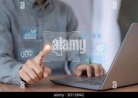 AI Brain Interface Futuristic Technology Concept Stock Photo