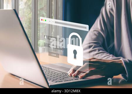 Security encryption and internet login Stock Photo