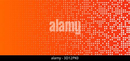 Orange Halftone Texture Diamond Gradient Background Geometric Pattern For Web, Banner, Marketing, Packaging, Posters in Digital, Science, Medicine, AI Stock Vector