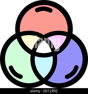 Vibrant icon representing the CMYK color model- perfect for photography-related projects and branding. Illustrates color mixing and printing processes Stock Vector