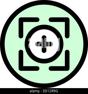 This clean and modern icon represents zoom functionality with an add function- ideal for photo editing software or photography websites. It is perfect Stock Vector