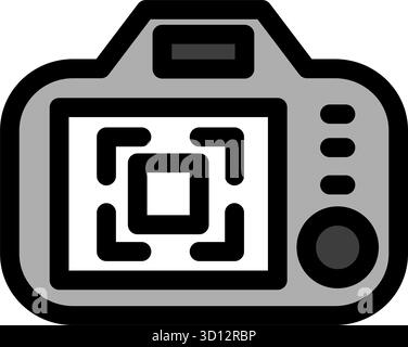 This vector icon depicts a camera with a focus square- perfect for photography-related projects. It's a simple yet effective visual representation of Stock Vector