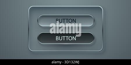 Neumorphic UI Buttons Set. Modern Soft User Interface Design elements for web or app. Vector illustration Stock Vector