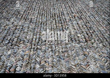 Stone pebbles texture for garden or street floor from natural stone material Stock Photo