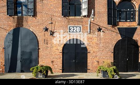 Brooklyn, New York, United States , Historic Industrial Brick Building in Red Hook Stock Photo