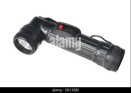 Black flashlight isolated on white background Stock Photo