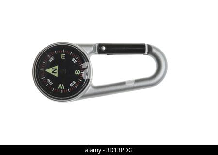 Compass Keychain isolated on white Stock Photo