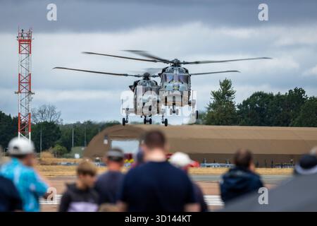 Royal Navy Fleet Air Arm - Leonardo Wildcat HMA2 performing at the Royal International Air Tattoo 2025. Stock Photo