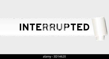 Ripped gray paper background that have word under torn part Stock Vector