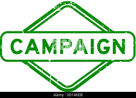 Grunge green campaign word rubber seal stamp on white background Stock Vector