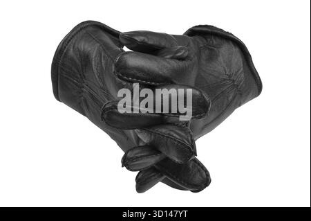 Isolated object on white - leather gloves Stock Photo