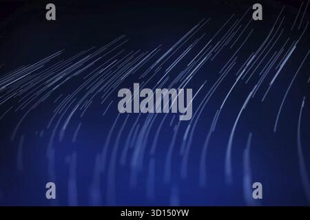 Illustration, white wavy stripes on a blue background, abstract background Stock Photo