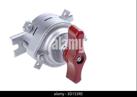 Tool on green - chrome retro toggle switch Stock Photo