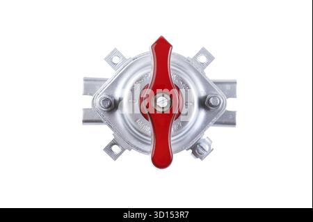 Tool on green - chrome retro toggle switch Stock Photo