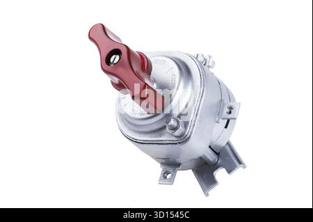 Tool on green - chrome retro toggle switch Stock Photo
