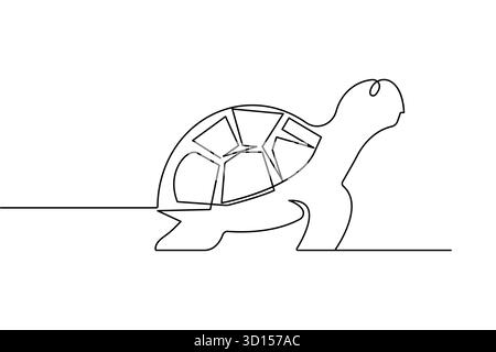 Continuous line drawing of sea turtle. Animal one line art. Vector ...