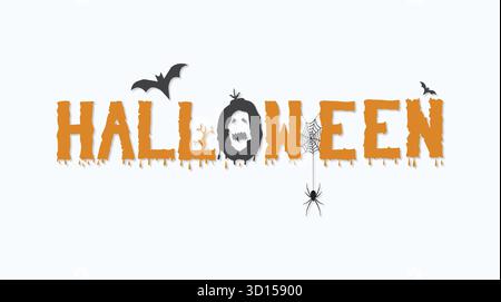 Halloween backgrounds spooky october holiday scary bats spiders web party fun Stock Vector