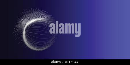 Abstract blue background with glowing white lines and dots modern design art Stock Vector