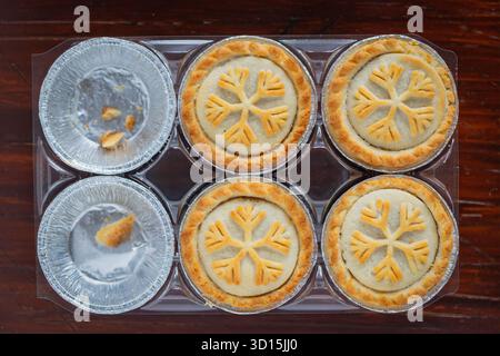 Mince Pies in foil trays Stock Photo