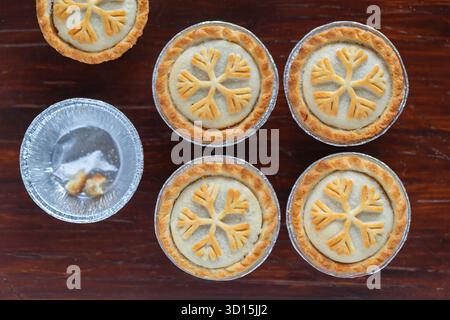 Mince Pies in foil trays Stock Photo