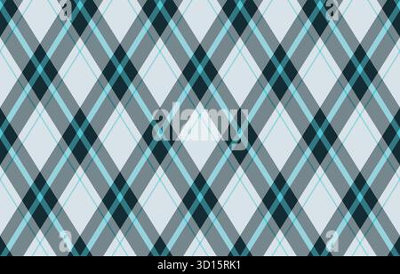 Elegant diagonal plaid pattern in cool tones. Perfect for textile design, website backgrounds, or stylish stationery. This versatile image evokes a se Stock Vector