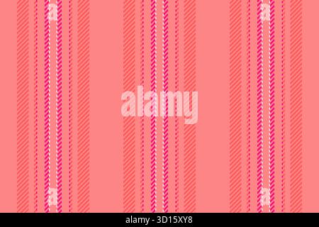 Slegant fabric pattern background, proud seamless stripe vector. E960s texture vertical textile lines in red and bright pink colors palette. Stock Vector