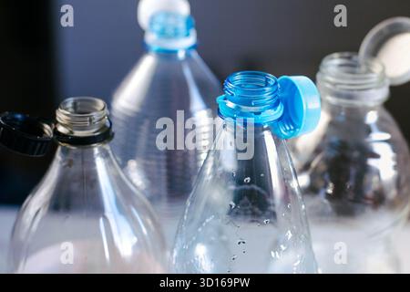 empty plastic bottles with a lid Stock Photo