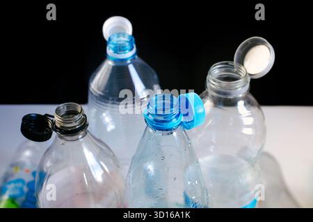 empty plastic bottles with a lid Stock Photo