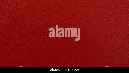 Close up background texture pattern of maroon red natural leather grain, directly above Stock Photo