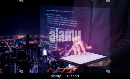 Script programming for task manager user interface, handling form submission, input validation, task list rendering, and exception alerts with dynamic Stock Photo
