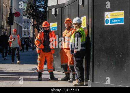 Construction workers, City of London, UK Stock Photo