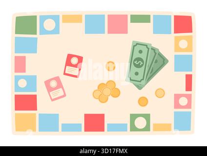Flat Cartoon Sticker Board Game Stock Vector