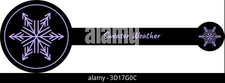 Purple Snowflake Circle Label Seal Stock Vector