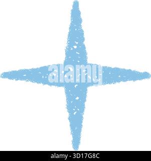 Blue Chalk Sketch Star Burst Icon Stock Vector