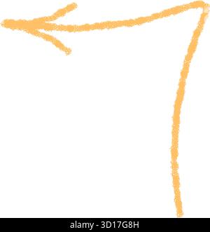 Orange Pastel Hand Drawn Swirl Arrow Stock Vector
