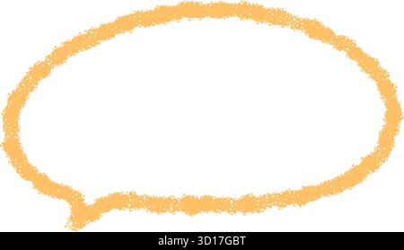 Orange Chalk Hand Drawn Talk Balloon Outline Stock Vector