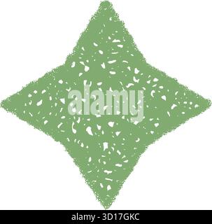 Festive Green Crayon Magic Star Sketch Stock Vector