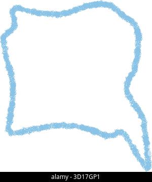 Blue Crayon Squiggle Speech Balloon Icon Stock Vector