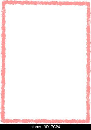 Pink Chalk Rectangle Frame Border Label Stock Vector